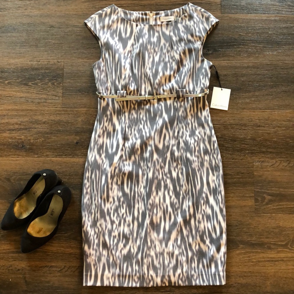 NWT Calvin Klein belted dress